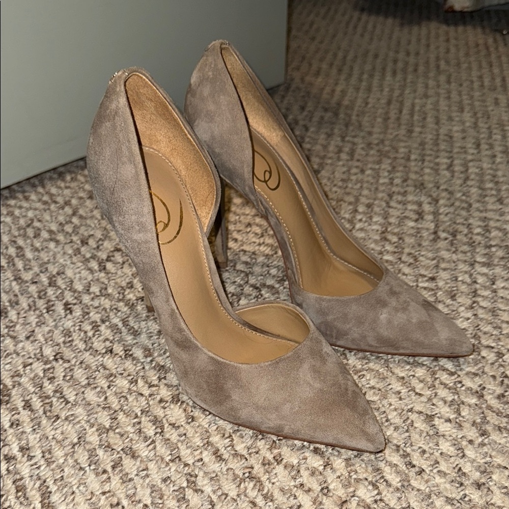 Elegant Taupe Suede Pumps